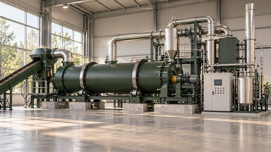 Continuous rotating-drum pyrolysis reactor